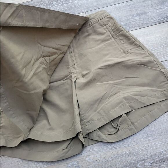 L.L Bean tan skort size small shorts skirt  active 100% nylon zip pockets - Picture 5 of 9